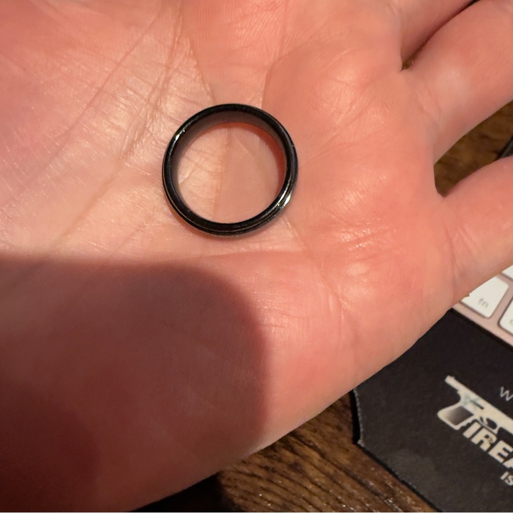 Mens Wedding Band Tungsten Carbide with Black ion plating 8mm. Ring size 8.5